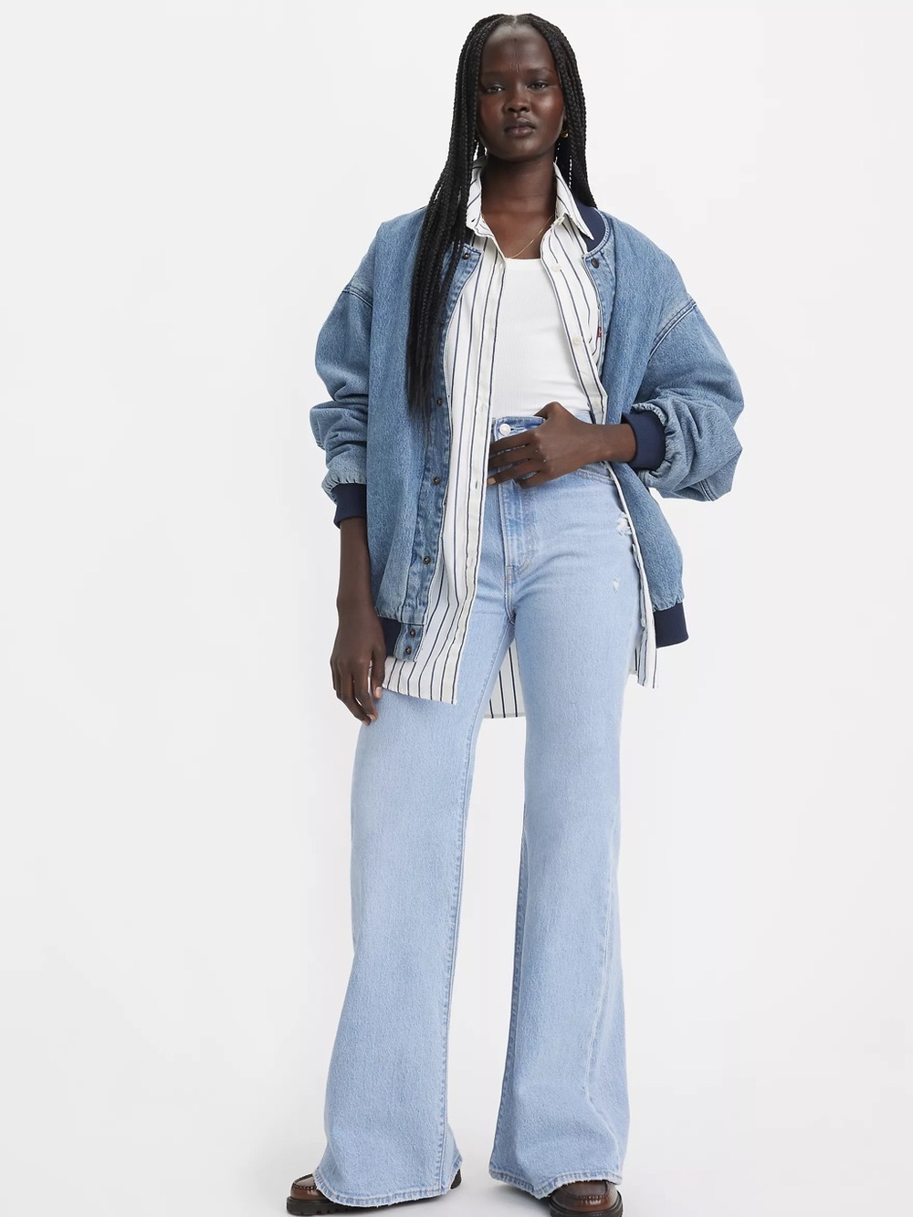 LEVI’S Ribcage Bell Jeans Marin Babe Light Wash High Rise Flare 33x32